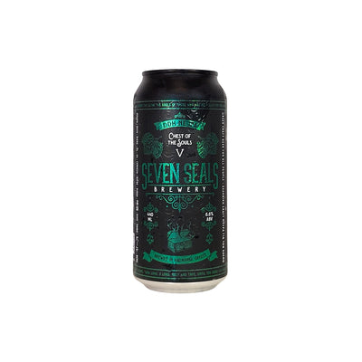 SEVEN SEALS CHEST OF SOULS is a handcrafted, cloudy, DOUBLE DRY HOPPED NE IPA. 440ml can.