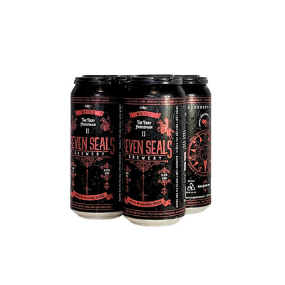 SEVEN SEALS The Fiery Horseman 'FURY' is a handcrafted traditional WEISS. Hazy, full of surprises with a fruity character, aromas of banana and clove, with a slightly spicy aftertaste. 440ml can. 4-pack.